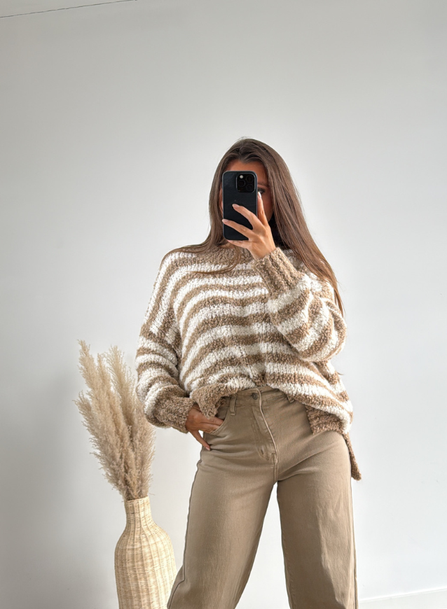 AMALIA - Knitted Jumper Beige