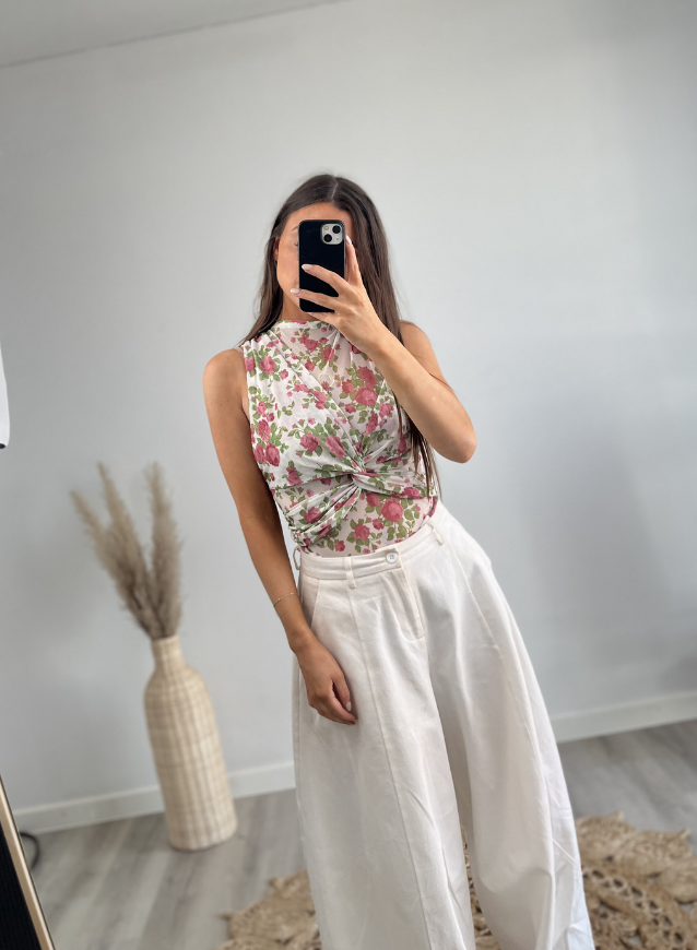 Body Top Flowers Pink