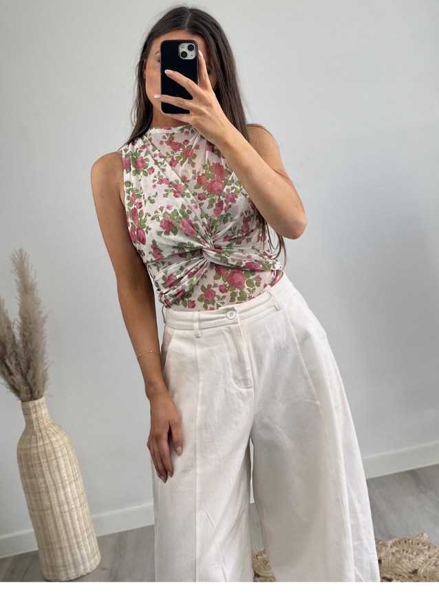 Body Top Flowers Pink