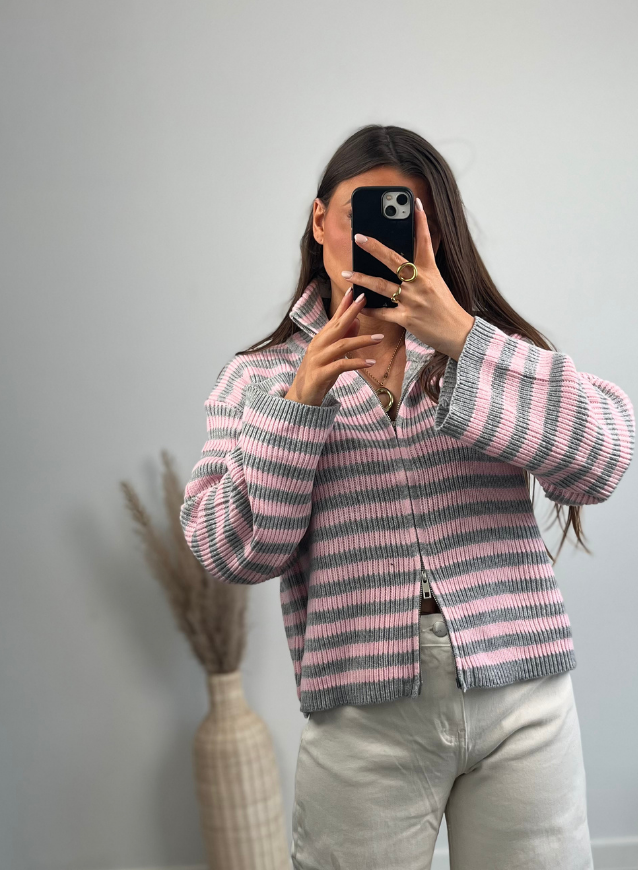 KIM - Knit Grey-pink