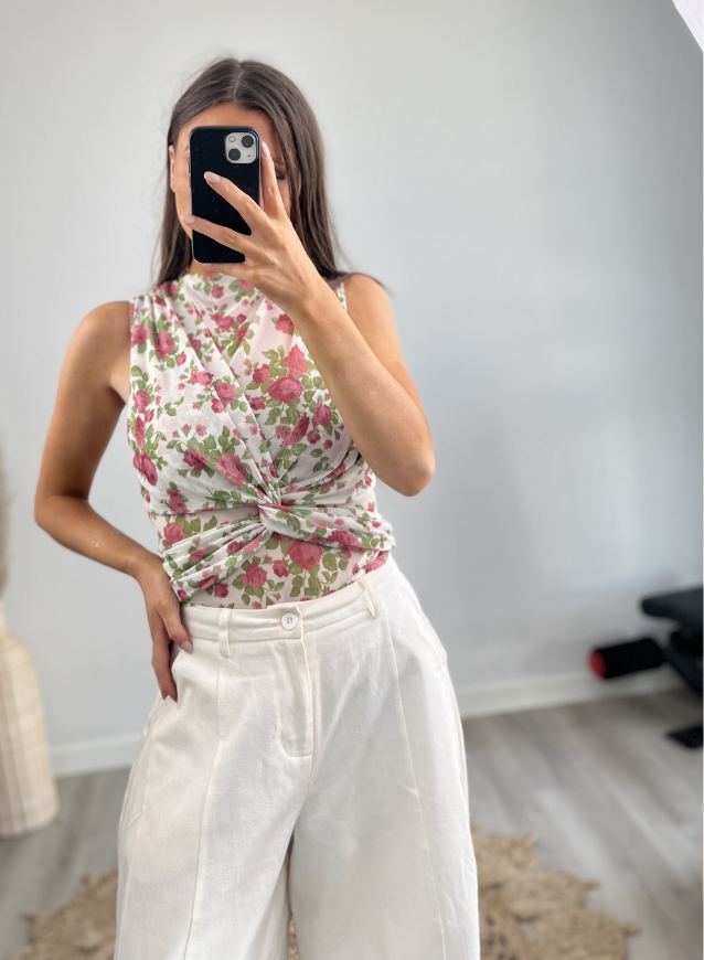 Body Top Flowers Pink
