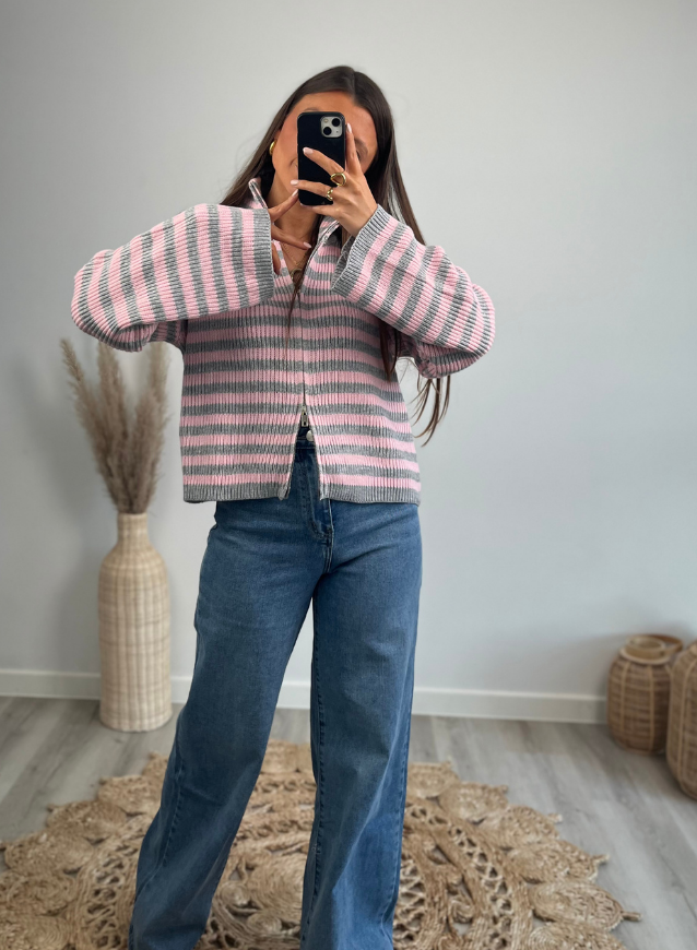 KIM - Knit Grey-pink