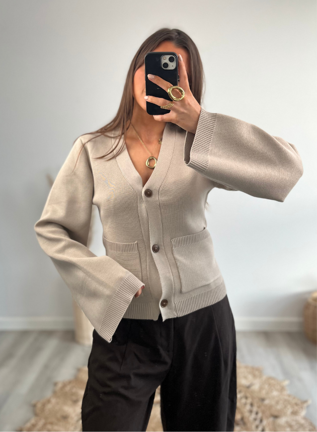 ROOS - Cardigan Taupe